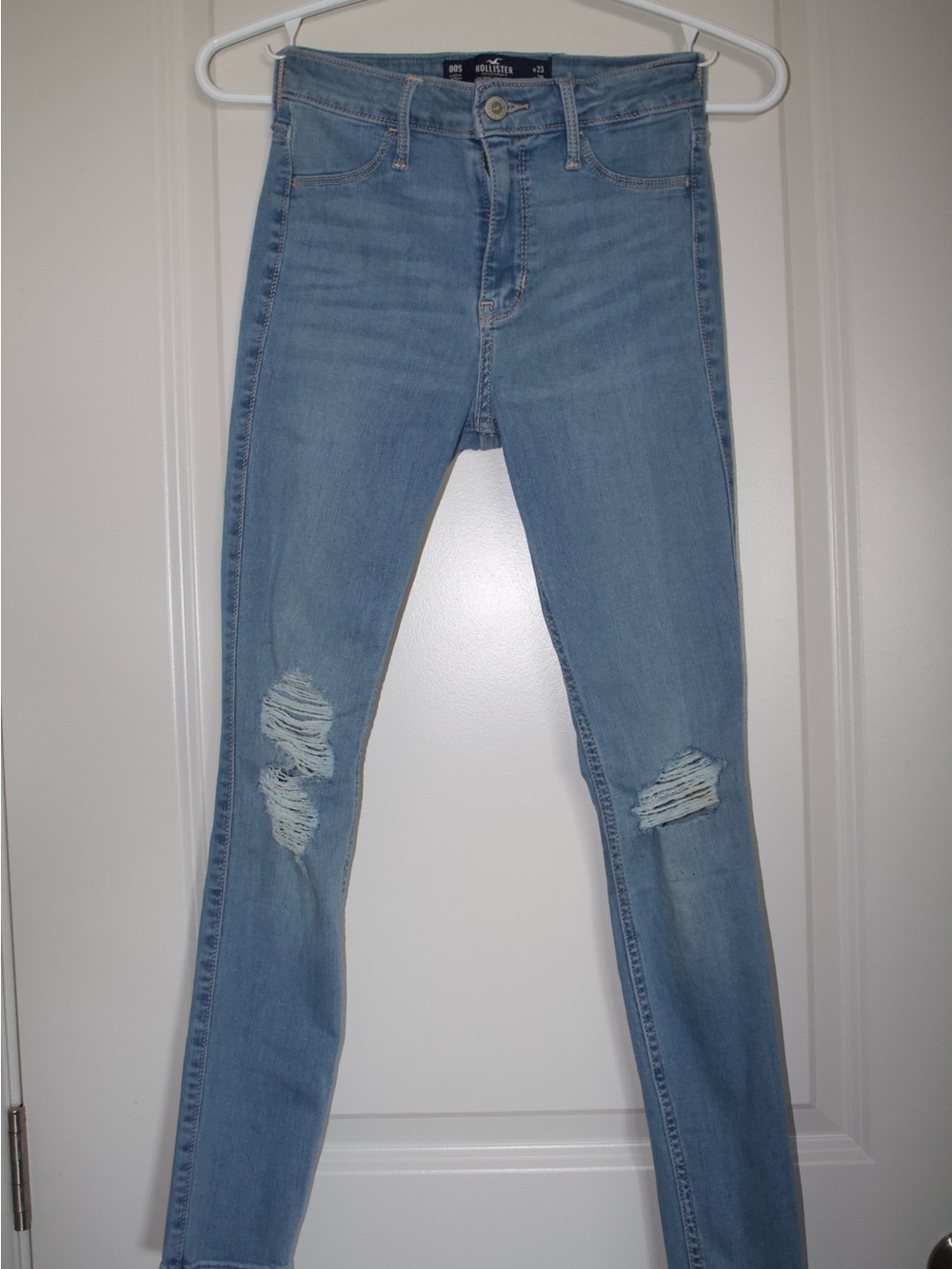 Hollister Light Blue Distressed Skinny Jeans